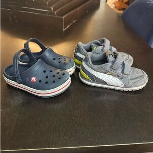 CROCS Kids Navy Sandals size C7and PUMA sneaker size 7C